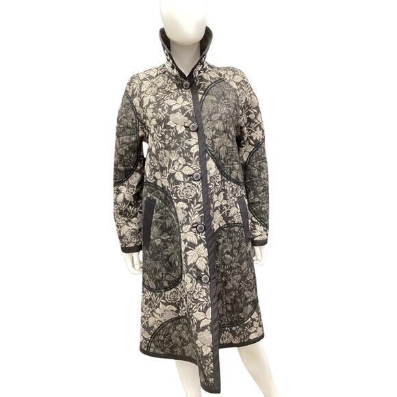 NWOT Koos Women’s Coat Size XL/ 1X Reversible Black And White Pockets Buttons - Picture 2 of 7